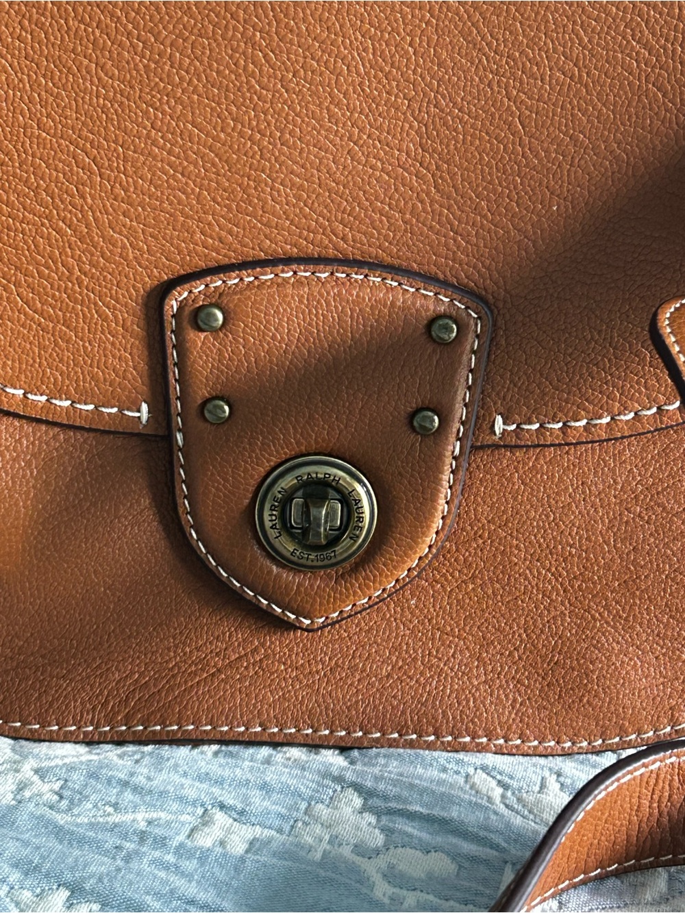 Ralph Lauren Leather Convertible satchel crossbody Bag - Picture 5 of 15